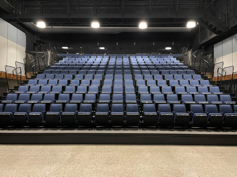 View of the auditorium seating from below