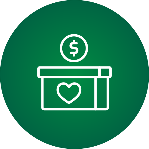 Financial donation icon.